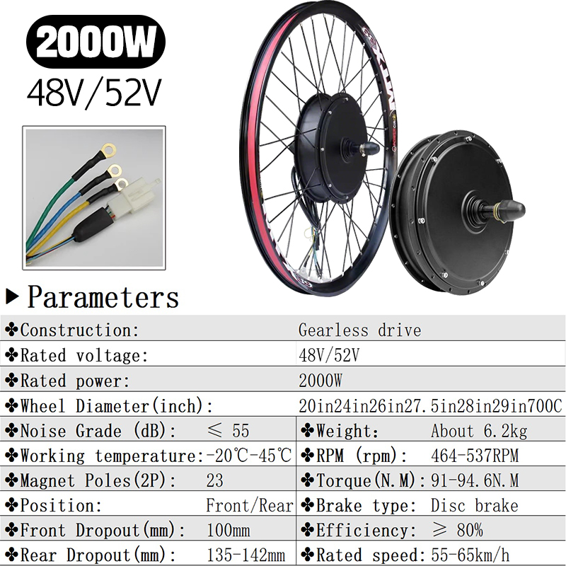 MTX 48V52V 2000W Ebike Motor W - 72V 5000W Hub Motor Kit 评论和价格