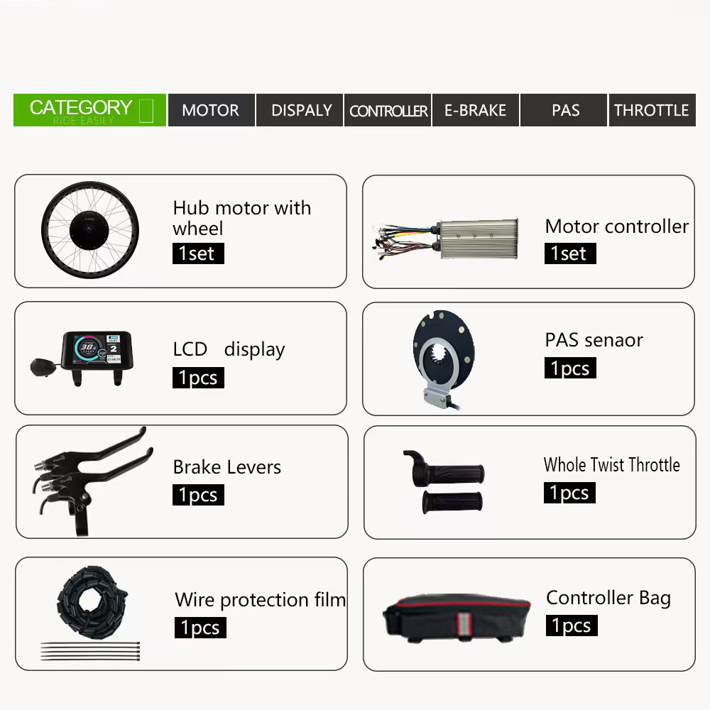 Mtx39 60v 72v 3000w Rear Hub M - Ebike Conversion Kit 72V 3000W 评论和价格